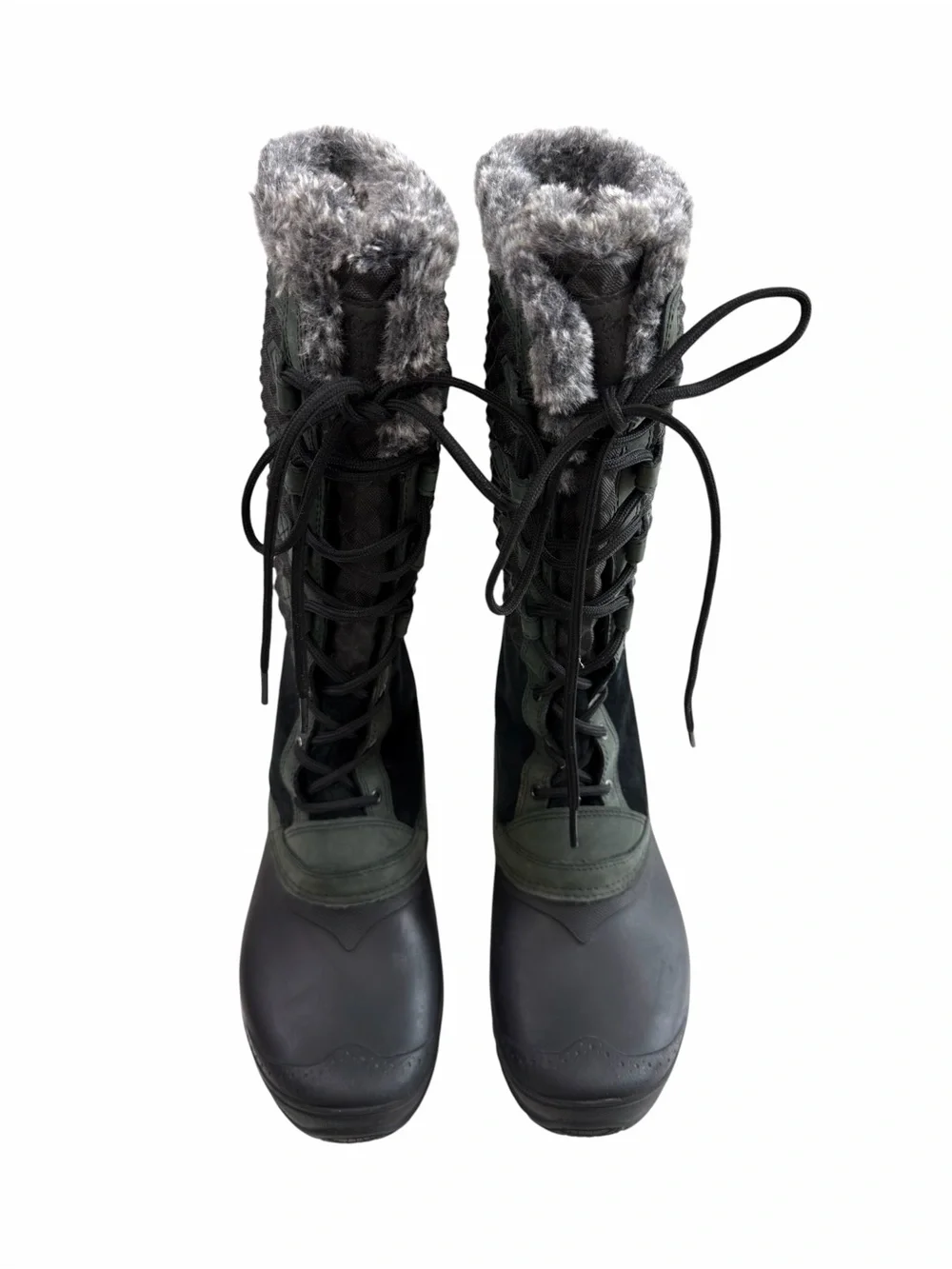 The North Face Shellista III Tall Winter Boots Black Dark Green Size 10.5